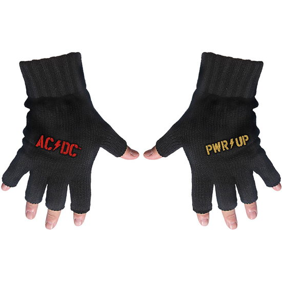 AC/DC Unisex Fingerless Gloves: PWR-UP Logo - AC/DC - Marchandise -  - 5056365708292 - 