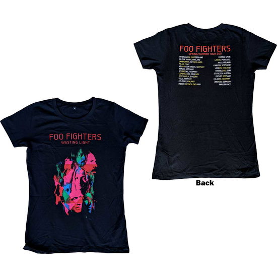 Foo Fighters Ladies T-Shirt: Wasting Light 2011 European Tour (Ex-Tour & Back Print) - Foo Fighters - Gadżety -  - 5056561067292 - 