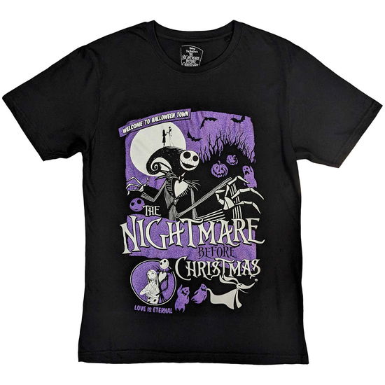 The Nightmare Before Christmas Unisex T-Shirt: Welcome To Halloween Town (Embellished) - Nightmare Before Christmas - The - Merchandise -  - 5056561096292 - 