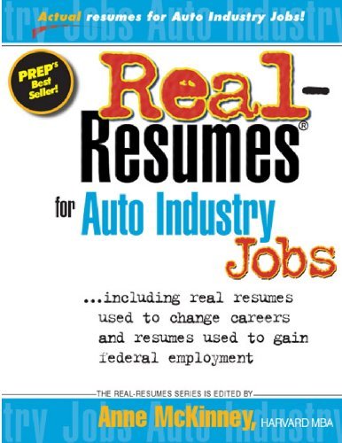 Cover for Anne Mckinney · Real-resumes for Auto Industry Jobs (Pocketbok) (2012)