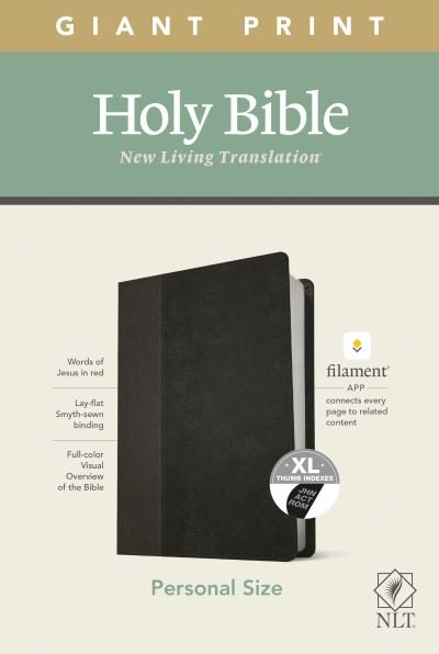 Cover for Tyndale · NLT Personal Size Giant Print Bible, Filament Enabled Edition (Red Letter, LeatherLike, Black / Onyx, Indexed) (Book) (2021)