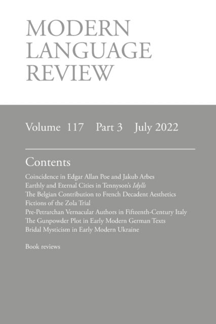 Modern Language Review (117 - Lucy O'Meara - Books - Modern Humanities Research Association - 9781839541292 - July 1, 2022
