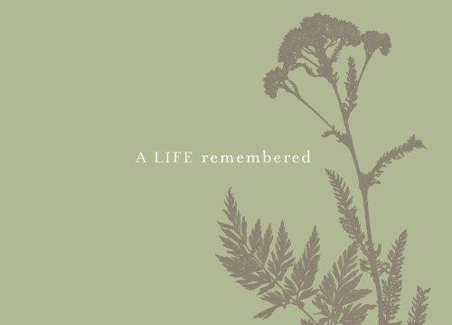 Cover for Dan Zadra · A Life Remembered: a Memorial Guest Book (Hardcover Book) (2012)