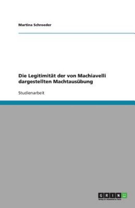 Cover for Schroeder · Die Legitimität der von Machi (Book) [German edition] (2009)