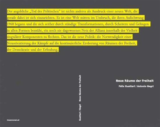 Cover for Guattari · Neue Räume der Freiheit (Book)