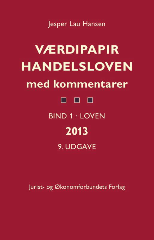 Cover for Jesper Lau Hansen · Værdipapirhandelsloven bd. 1-2 (Hæftet bog) [9. udgave] (2013)