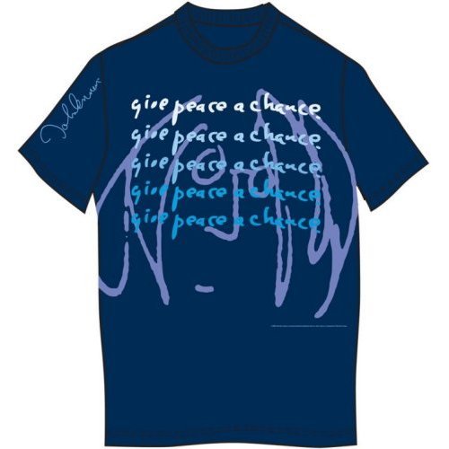 Cover for John Lennon · John Lennon Unisex T-Shirt: Give Peace A Chance (T-shirt) [size S] [Blue - Unisex edition]