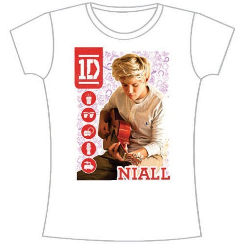 Cover for One Direction · One Direction Ladies T-Shirt: 1D Niall Symbol Field (Skinny Fit) (T-shirt) [size S] [White - Ladies edition]