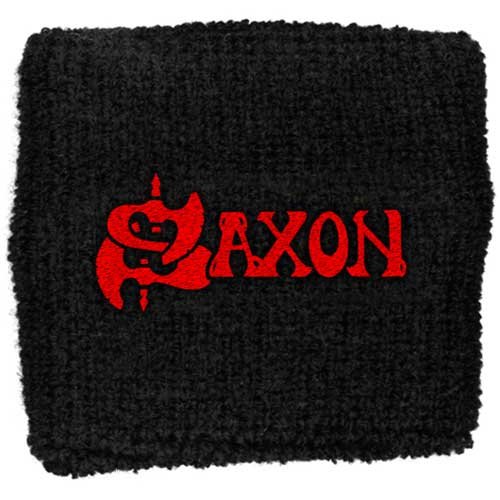 Saxon Embroidered Wristband: Red Logo (Loose) - Saxon - Fanituote -  - 5055339752293 - 