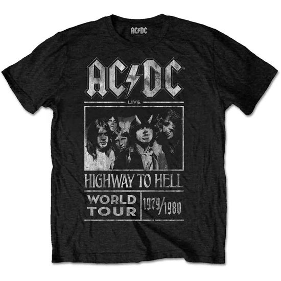 AC/DC Unisex T-Shirt: Highway to Hell World Tour 1979/1980 - AC/DC - Produtos - Perryscope - 5055979967293 - 12 de dezembro de 2016