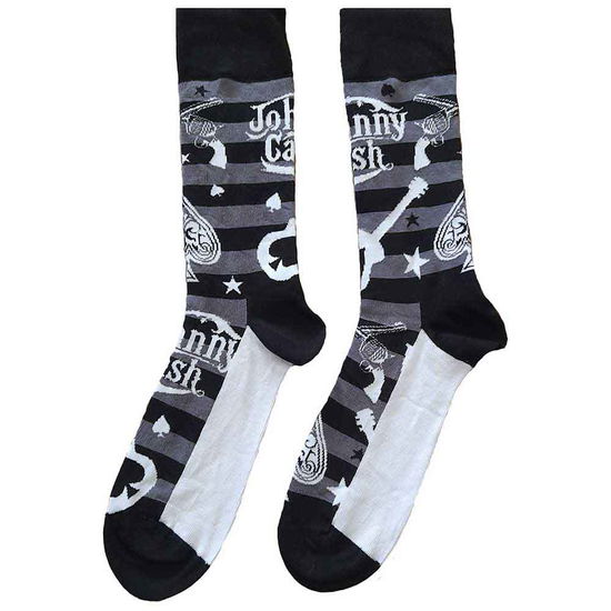 Cover for Johnny Cash · Johnny Cash Unisex Ankle Socks: Guitars 'n Guns (Black, White &amp; Grey) (UK Size 7 - 11) (CLOTHES) [size M] (2022)