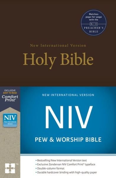 Cover for Zondervan · NIV, Pew and Worship Bible, Hardcover, Brown (Bog) (2017)