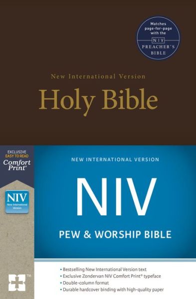 NIV, Pew and Worship Bible, Hardcover, Brown - Zondervan - Books - HarperCollins Publishers - 9780310446293 - November 21, 2017