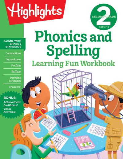 Cover for Highlights Learning · Second Grade Phonics and Spelling - Highlights Learning Fun Workbooks (Paperback Book) (2020)