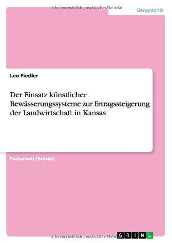 Cover for Fiedler · Der Einsatz künstlicher Bewässe (Paperback Bog) [German edition] (2012)