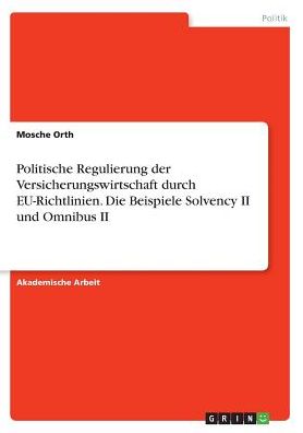 Cover for Orth · Politische Regulierung der Versich (Book)