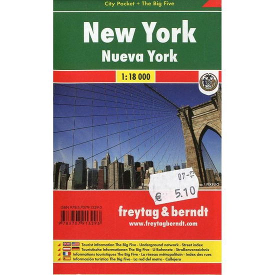 Cover for Freytag-Berndt · New York City City Pocket + the Big Five Waterproof 1:18 000 (Map) (2017)