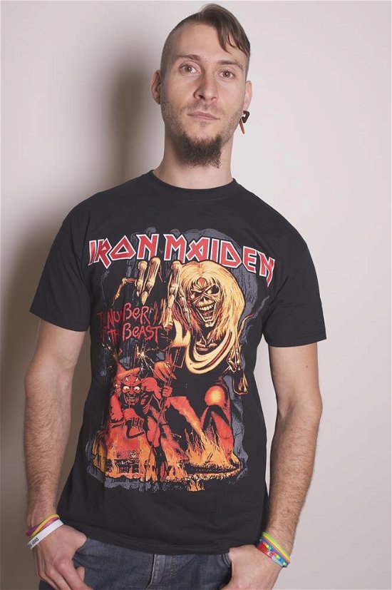 Iron Maiden Unisex T-Shirt: Number Of The Beast Graphic - Iron Maiden - Merchandise - BRAVADO - 5055295345294 - 26. november 2018