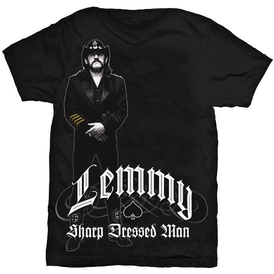 Lemmy Unisex T-Shirt: Sharp Dressed Man - Lemmy - Produtos - ROFF - 5055979931294 - 4 de maio de 2016
