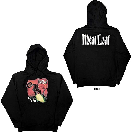 Meat Loaf Unisex Pullover Hoodie: Bat Out Of Hell (Back Print) - Meat Loaf - Produtos -  - 5056561063294 - 