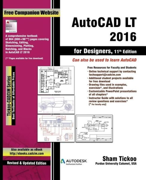 Cover for Prof Sham Tickoo Purdue Univ · AutoCAD LT 2016 for Designers (Paperback Book) (2016)