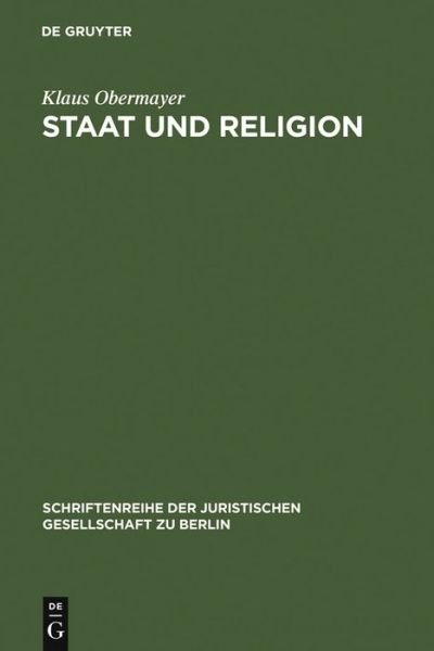 Cover for Obermayer · Staat und Religion (Book) [1. Aufl edition] (1977)