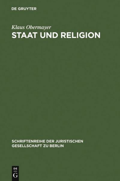 Cover for Obermayer · Staat und Religion (Buch) [1. Aufl edition] (1977)