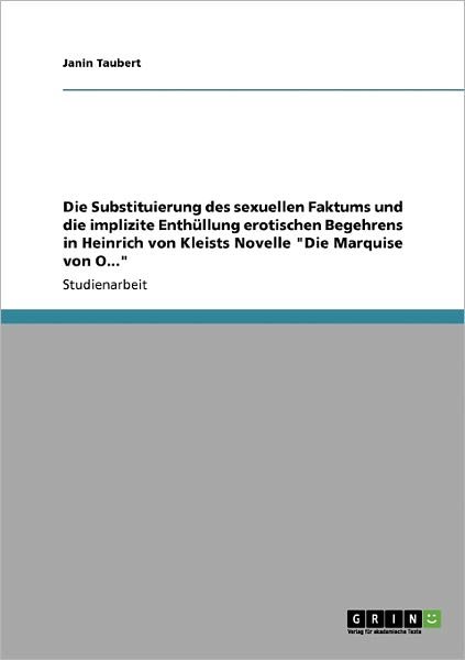 Cover for Taubert · Die Substituierung des sexuelle (Book) [German edition] (2013)