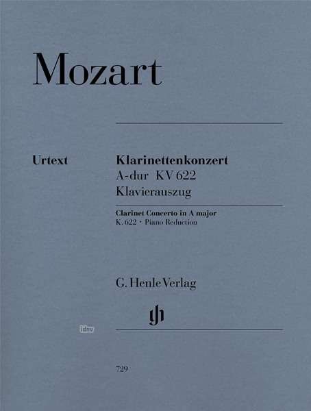 Cover for W.A Mozart · Kl.konz.A-Dur KV622,Kl.HN729 (Book) (2018)