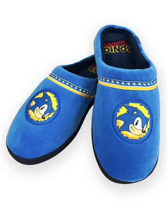 Sonic Go Faster Mule Slippers Blue Adult Large UK 8-10 rubber sole˙ - Groovy UK - Merchandise - GROOVY UK LIMITED - 5055437937295 - 