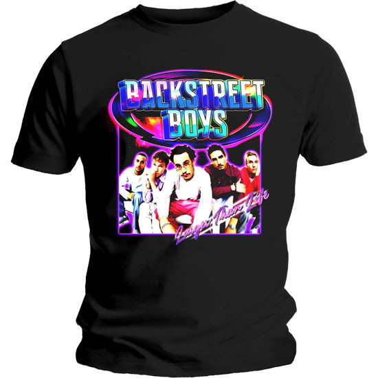 Cover for Backstreet Boys · Backstreet Boys Unisex T-Shirt: Larger Than Life (Black) (T-shirt) [size XL] [Black - Unisex edition] (2020)