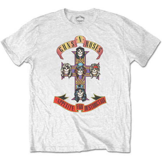 Cover for Guns N Roses · Guns N' Roses Kids T-Shirt: Appetite for Destruction (Retail Pack) (11-12 Years) (T-shirt) [size 11-12yrs] [White - Kids edition]