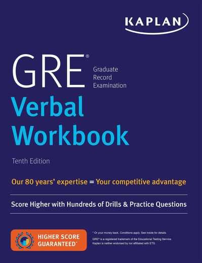 Cover for Kaplan Test Prep · GRE Verbal Workbook: Score Higher with Hundreds of Drills &amp; Practice Questions - Kaplan Test Prep (Paperback Bog) [Proprietary edition] (2018)