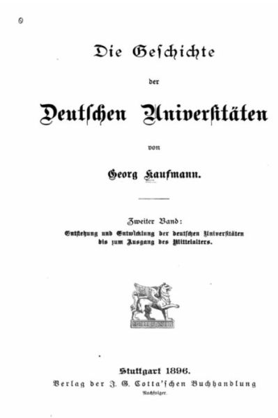 Cover for Georg Kaufmann · Die Geschichte der Deutschen Universitaten (Paperback Book) (2016)