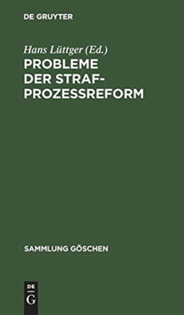 Cover for Probleme der Strafprozessreform (Book) (1975)