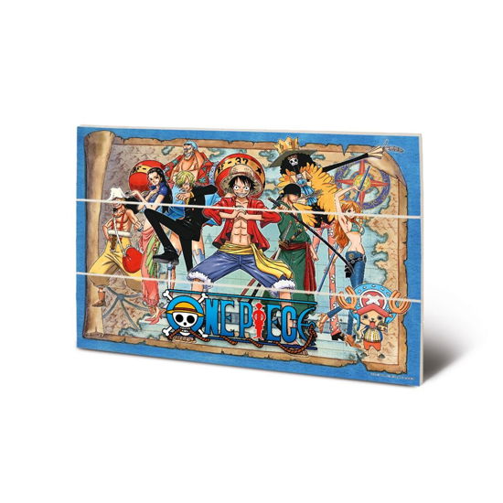 Cover for One Piece · Straw Hat Pirates Map - Wood Print 20x (Legetøj)