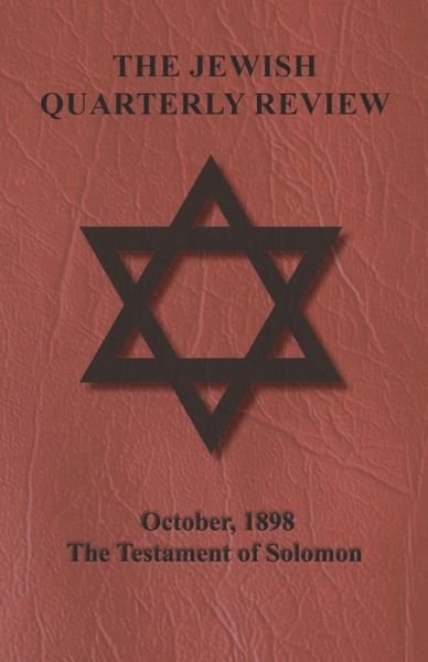 Cover for Anon · The Jewish Quarterly Review - October, 1898 - The Testament of Solomon (Paperback Bog) (2017)