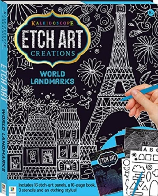 Cover for Hinkler Pty Ltd · Kaleidoscope Etch Art Creations: World Landmarks - Kaleidoscope Etch Art Creations (Book) (2018)