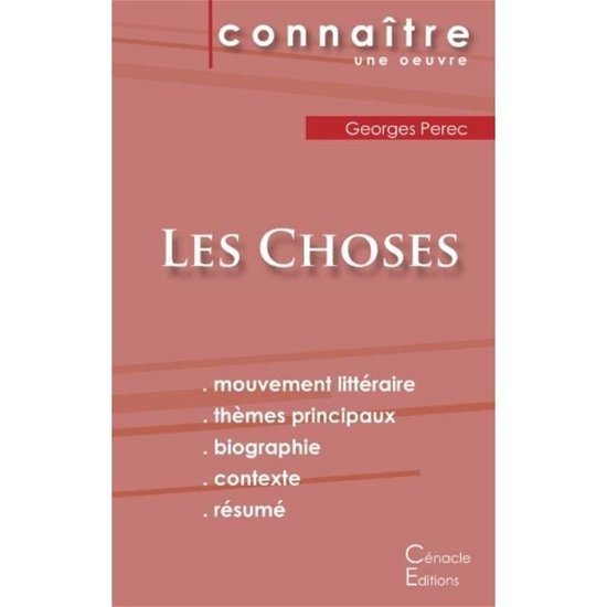 Cover for Georges Perec · Fiche de lecture Les Choses de Georges Perec (Analyse litteraire de reference et resume complet) (Paperback Book) (2022)