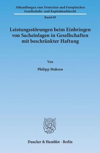 Cover for Mohren · Leistungsstörungen beim Einbring (Book) (2013)