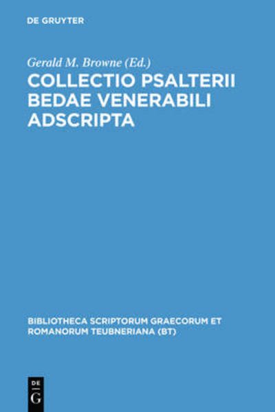 Cover for Beda Venerabilis · Collectio Psalterii Bedae venerab.adscr (Bog) (2000)