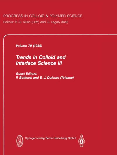 Cover for P Bothorel · Trends in Colloid and Interface Science III - Progress in Colloid and Polymer Science (Paperback Book) [Softcover reprint of the original 1st ed. 1989 edition] (2013)