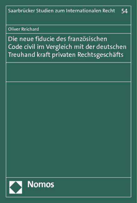 Cover for Reichard · Die neue fiducie des französis (Book)