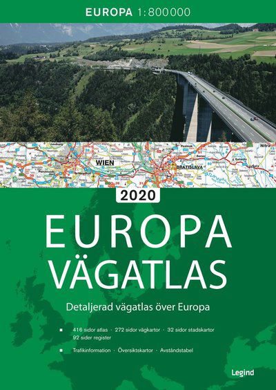 Cover for Legindkartor · Europa vägatlas 2020 (Paperback Book) (2020)