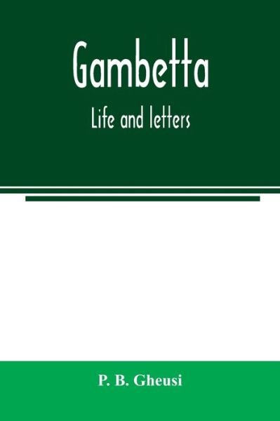Cover for P B Gheusi · Gambetta (Pocketbok) (2020)
