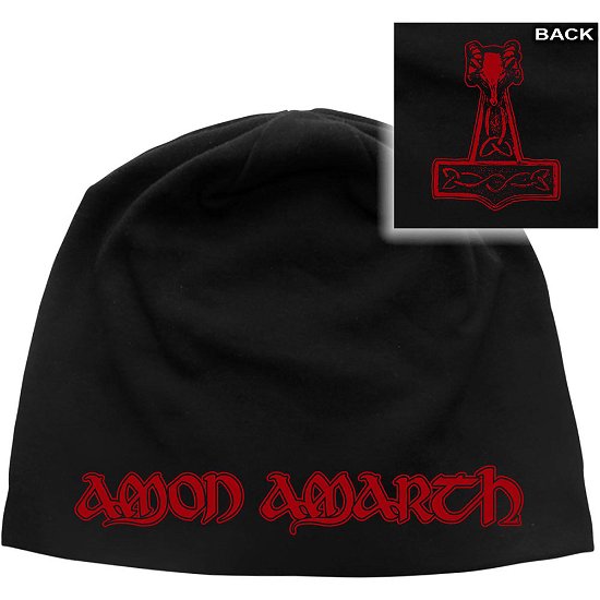 Amon Amarth Unisex Beanie Hat: Hammer (Back Print) - Amon Amarth - Merchandise -  - 5055339754297 - 