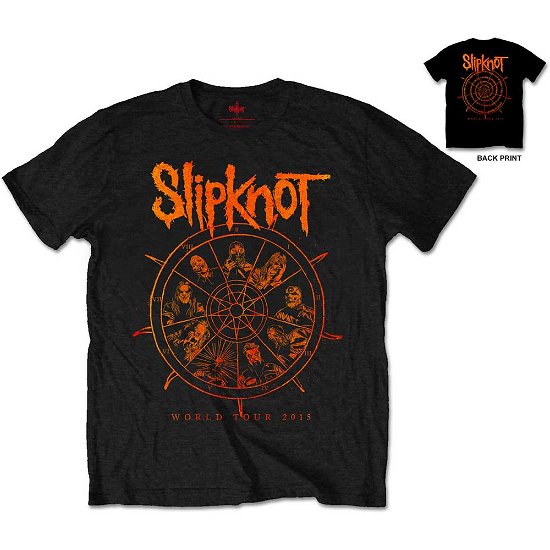 Slipknot Unisex T-Shirt: The Wheel (Back Print) - Slipknot - Mercancía - Bravado - 5055979943297 - 