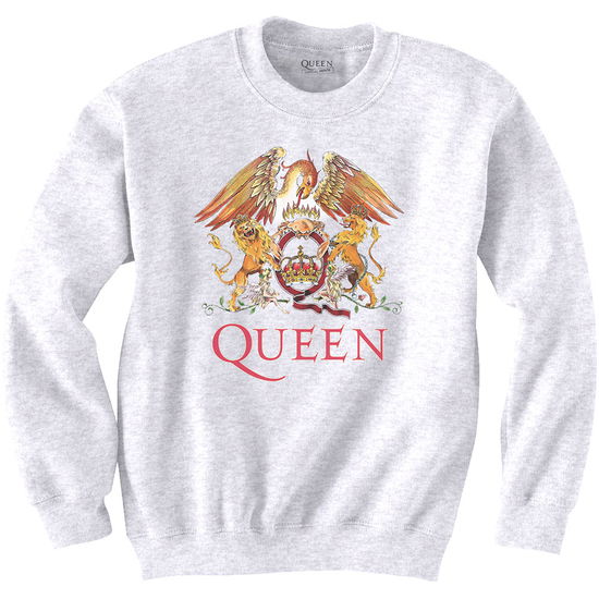 Cover for Queen · Queen Unisex Sweatshirt: Classic Crest (CLOTHES) [size XS] [White - Unisex edition]