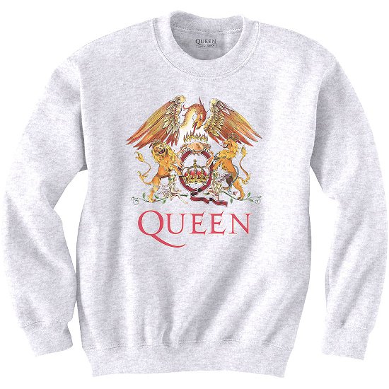 Cover for Queen · Queen Unisex Sweatshirt: Classic Crest (Klær) [size XS] [White - Unisex edition]