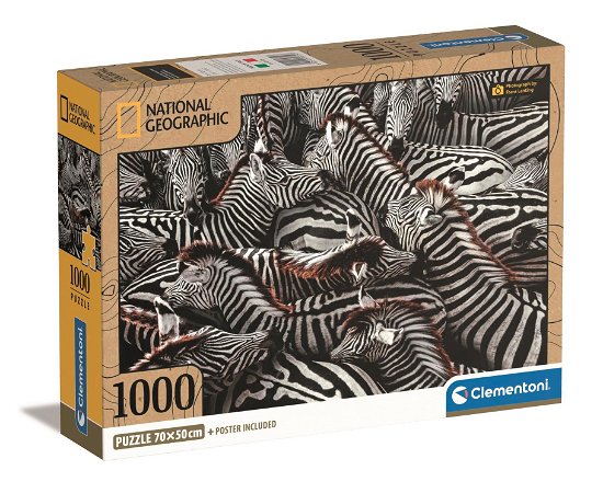 Puslespil National Geographic Zebra 1000 brikker, 50*70cm - Clementoni - Lautapelit -  - 8005125397297 - torstai 3. elokuuta 2023
